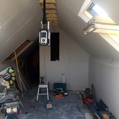 PLASTERBOARD roof and extension