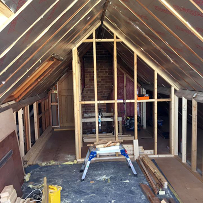 STUDWORK floor screed on extension norfolk